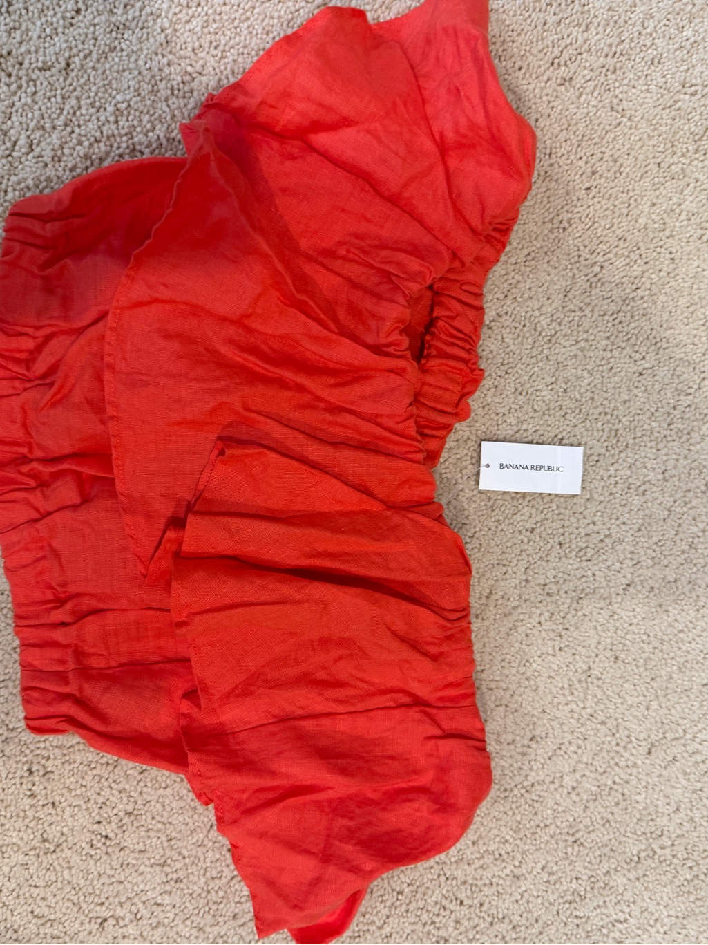 Banana Republic Bright Red/Orange Off-Shoulder Ruffle Top Nwt